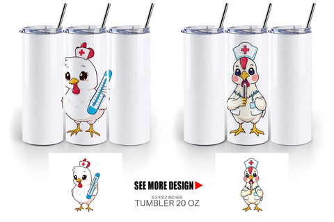 Tumbler Nurse Chicken Sublimation artnoy 
