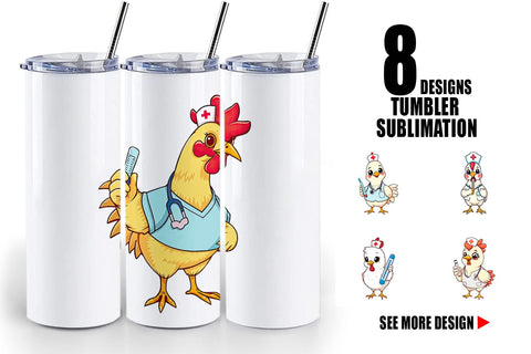 Tumbler Nurse Chicken Sublimation artnoy 