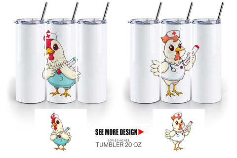 Tumbler Nurse Chicken Sublimation artnoy 