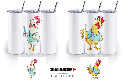Tumbler Nurse Chicken Sublimation artnoy 
