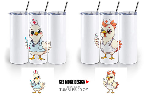 Tumbler Nurse Chicken Sublimation artnoy 