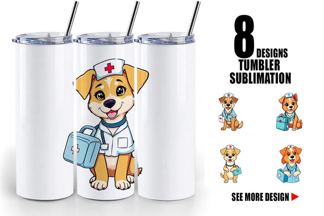 Tumbler Nurse Dog Sublimation artnoy 