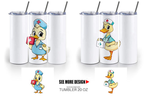 Tumbler Nurse Duck Sublimation artnoy 