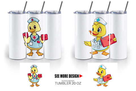 Tumbler Nurse Duck Sublimation artnoy 