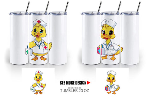 Tumbler Nurse Duck Sublimation artnoy 