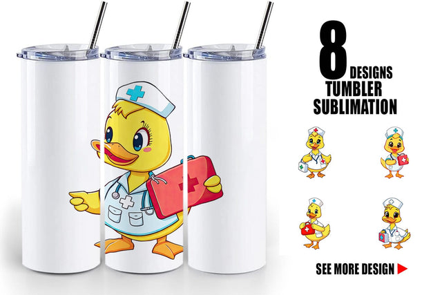 Tumbler Nurse Duck Sublimation artnoy 