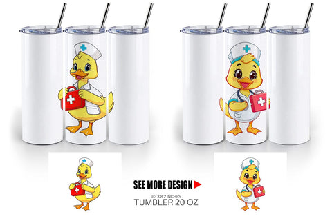 Tumbler Nurse Duck Sublimation artnoy 