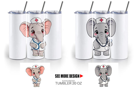 Tumbler Nurse Elephant Sublimation artnoy 
