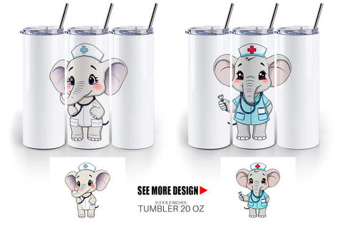 Tumbler Nurse Elephant Sublimation artnoy 