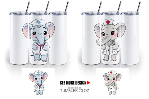 Tumbler Nurse Elephant Sublimation artnoy 