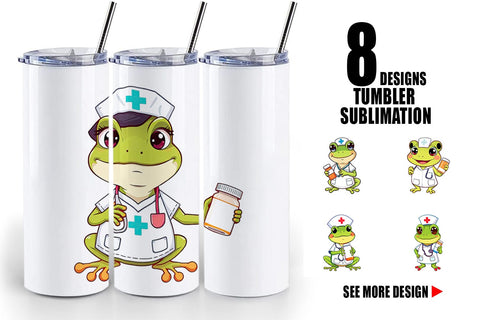 Tumbler Nurse Frog Sublimation artnoy 