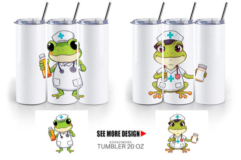 Tumbler Nurse Frog Sublimation artnoy 