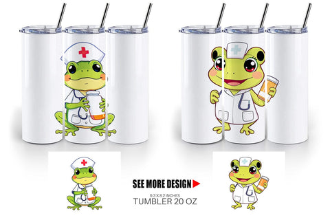 Tumbler Nurse Frog Sublimation artnoy 