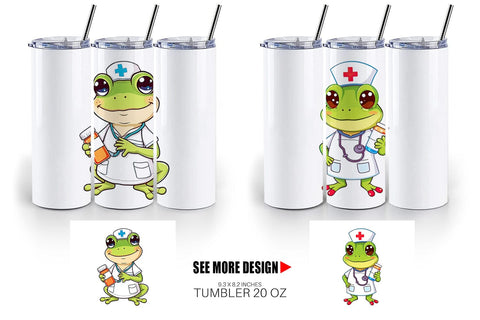 Tumbler Nurse Frog Sublimation artnoy 