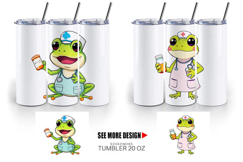 Tumbler Nurse Frog Sublimation artnoy 