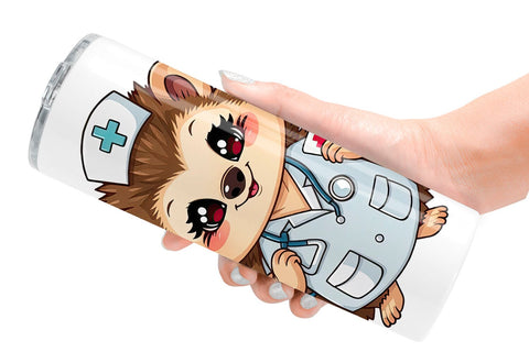 Tumbler Nurse Hedgehog Sublimation artnoy 
