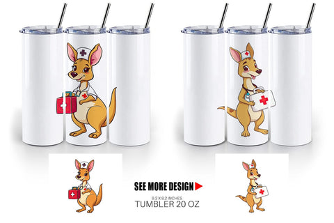 Tumbler Nurse Kangaroo Sublimation artnoy 