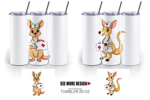 Tumbler Nurse Kangaroo Sublimation artnoy 