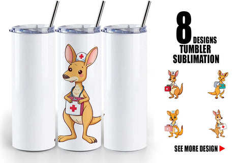 Tumbler Nurse Kangaroo Sublimation artnoy 