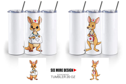 Tumbler Nurse Kangaroo Sublimation artnoy 