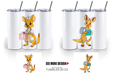 Tumbler Nurse Kangaroo Sublimation artnoy 