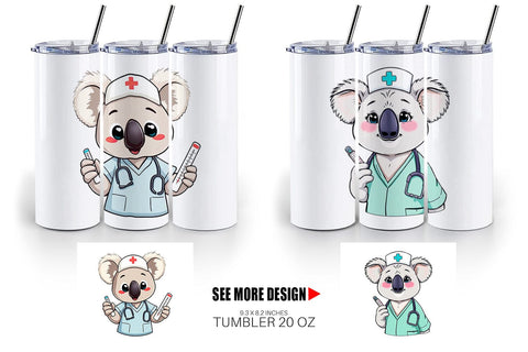 Tumbler Nurse Koala Sublimation artnoy 