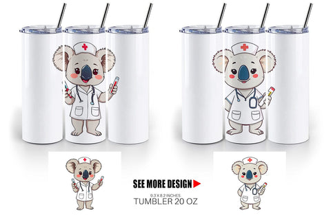 Tumbler Nurse Koala Sublimation artnoy 