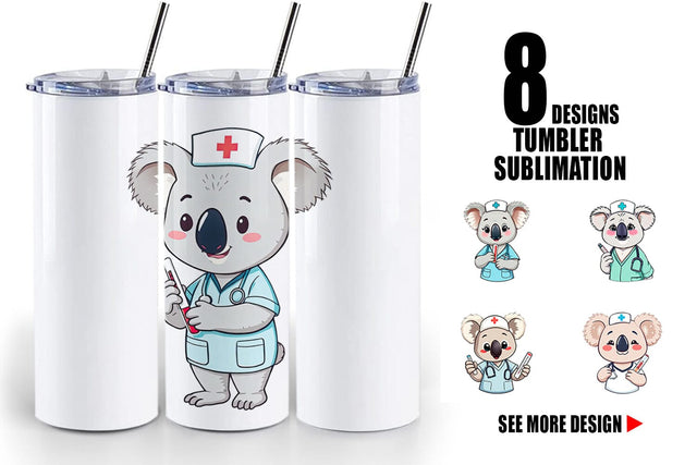 Tumbler Nurse Koala Sublimation artnoy 