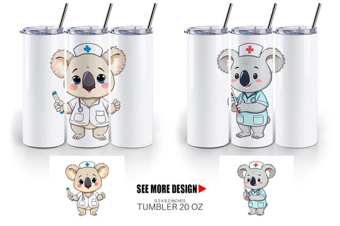 Tumbler Nurse Koala Sublimation artnoy 