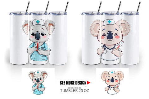 Tumbler Nurse Koala Sublimation artnoy 