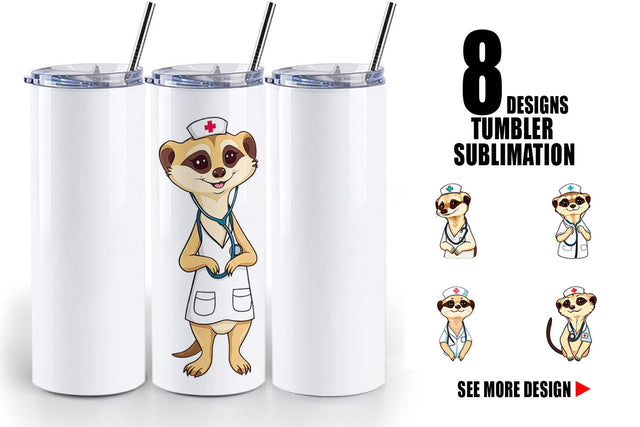 Tumbler Nurse Meerkat Sublimation artnoy 