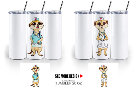Tumbler Nurse Meerkat Sublimation artnoy 