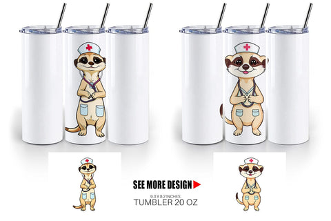Tumbler Nurse Meerkat Sublimation artnoy 