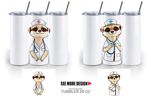 Tumbler Nurse Meerkat Sublimation artnoy 