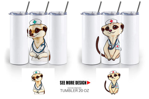 Tumbler Nurse Meerkat Sublimation artnoy 