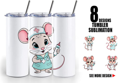 Tumbler Nurse Mouse Sublimation artnoy 