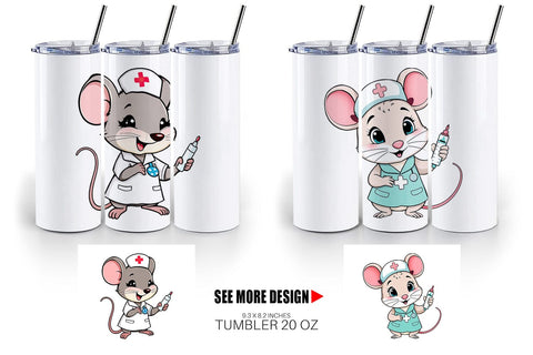 Tumbler Nurse Mouse Sublimation artnoy 