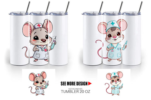Tumbler Nurse Mouse Sublimation artnoy 