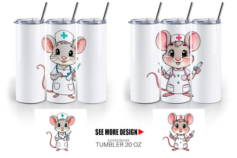 Tumbler Nurse Mouse Sublimation artnoy 