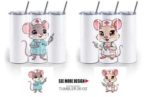 Tumbler Nurse Mouse Sublimation artnoy 