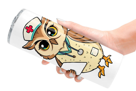 Tumbler Nurse Owl Sublimation artnoy 