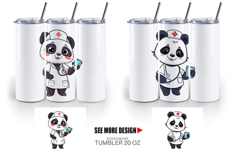 Tumbler Nurse Panda Sublimation artnoy 