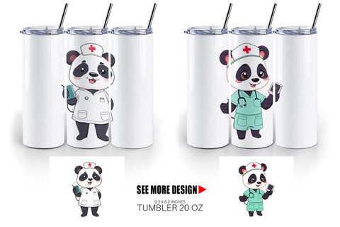 Tumbler Nurse Panda Sublimation artnoy 