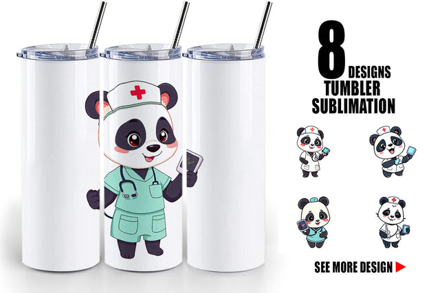 Tumbler Nurse Panda Sublimation artnoy 