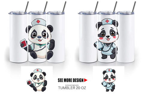 Tumbler Nurse Panda Sublimation artnoy 