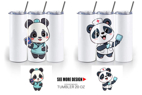 Tumbler Nurse Panda Sublimation artnoy 