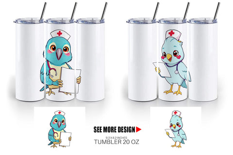 Tumbler Nurse Parrot Sublimation artnoy 