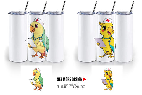 Tumbler Nurse Parrot Sublimation artnoy 