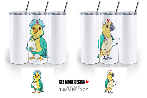 Tumbler Nurse Parrot Sublimation artnoy 