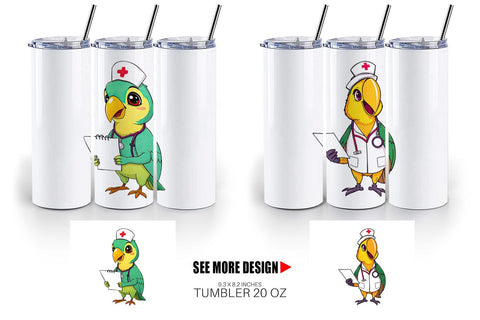 Tumbler Nurse Parrot Sublimation artnoy 
